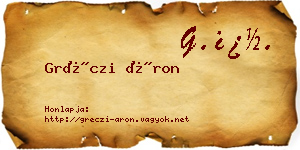 Gréczi Áron névjegykártya